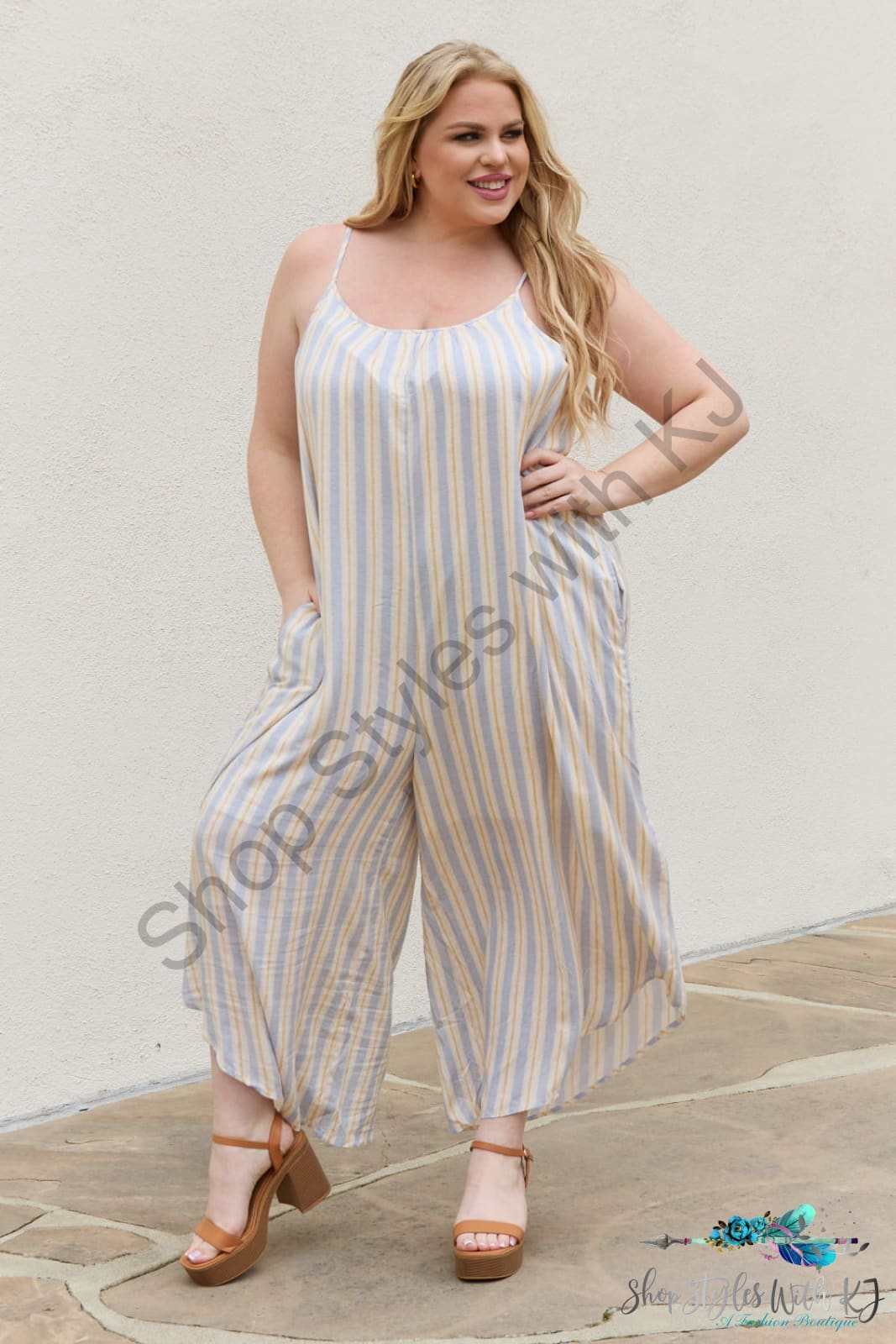 Multi Colored Striped Jumpsuit With Pockets Stripe / S Jumpsuits & Rompers