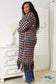 Double Take Full Size Multicolored Open Front Fringe Hem Cardigan