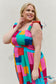 Multicolored Square Print Summer Dress Dresses