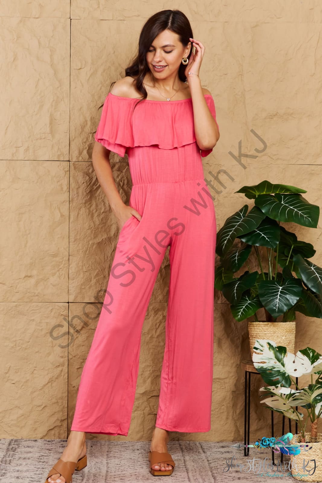 My Favorite Off-Shoulder Jumpsuit With Pockets Jumpsuits & Rompers