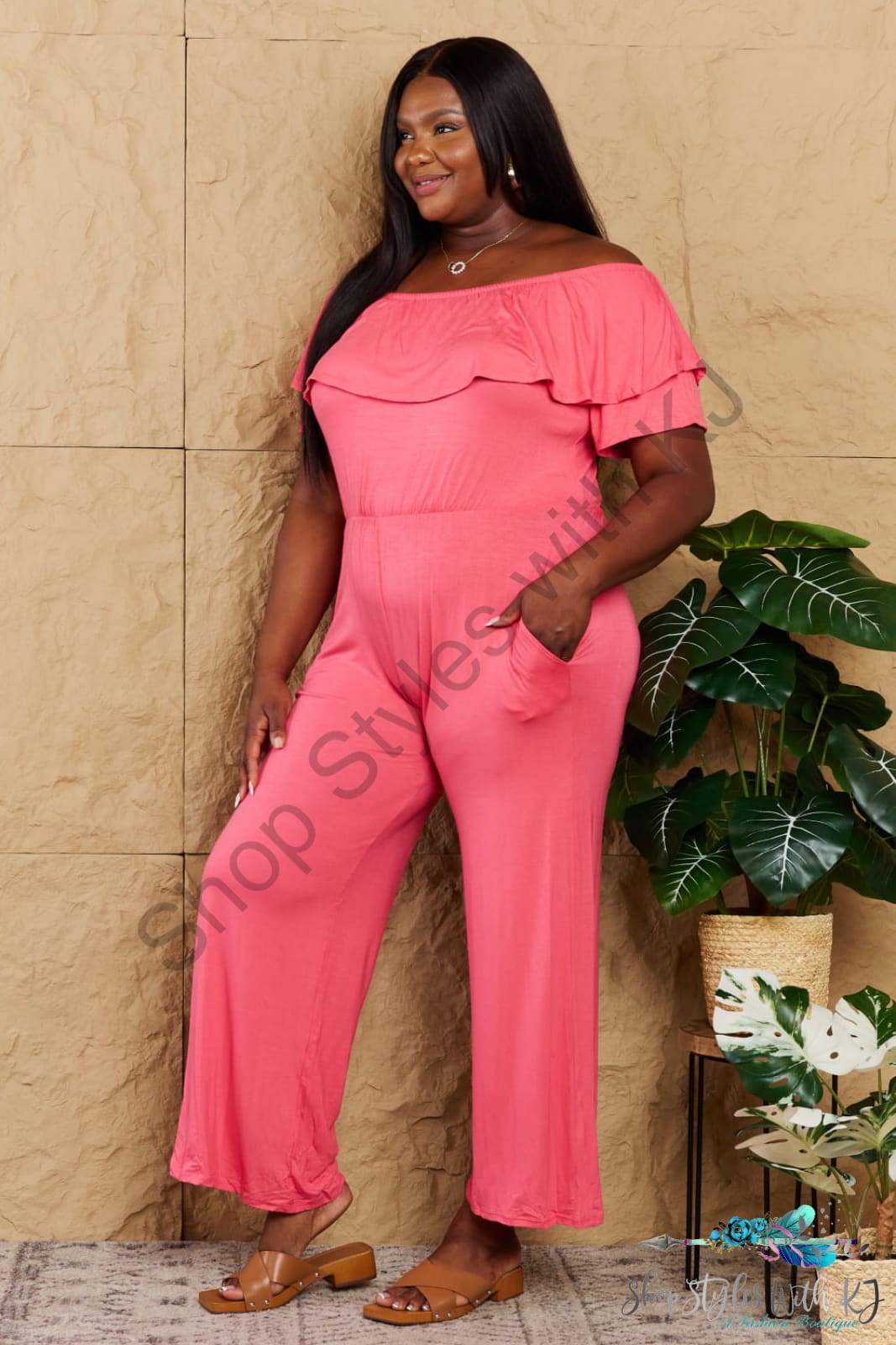 My Favorite Off-Shoulder Jumpsuit With Pockets Jumpsuits & Rompers