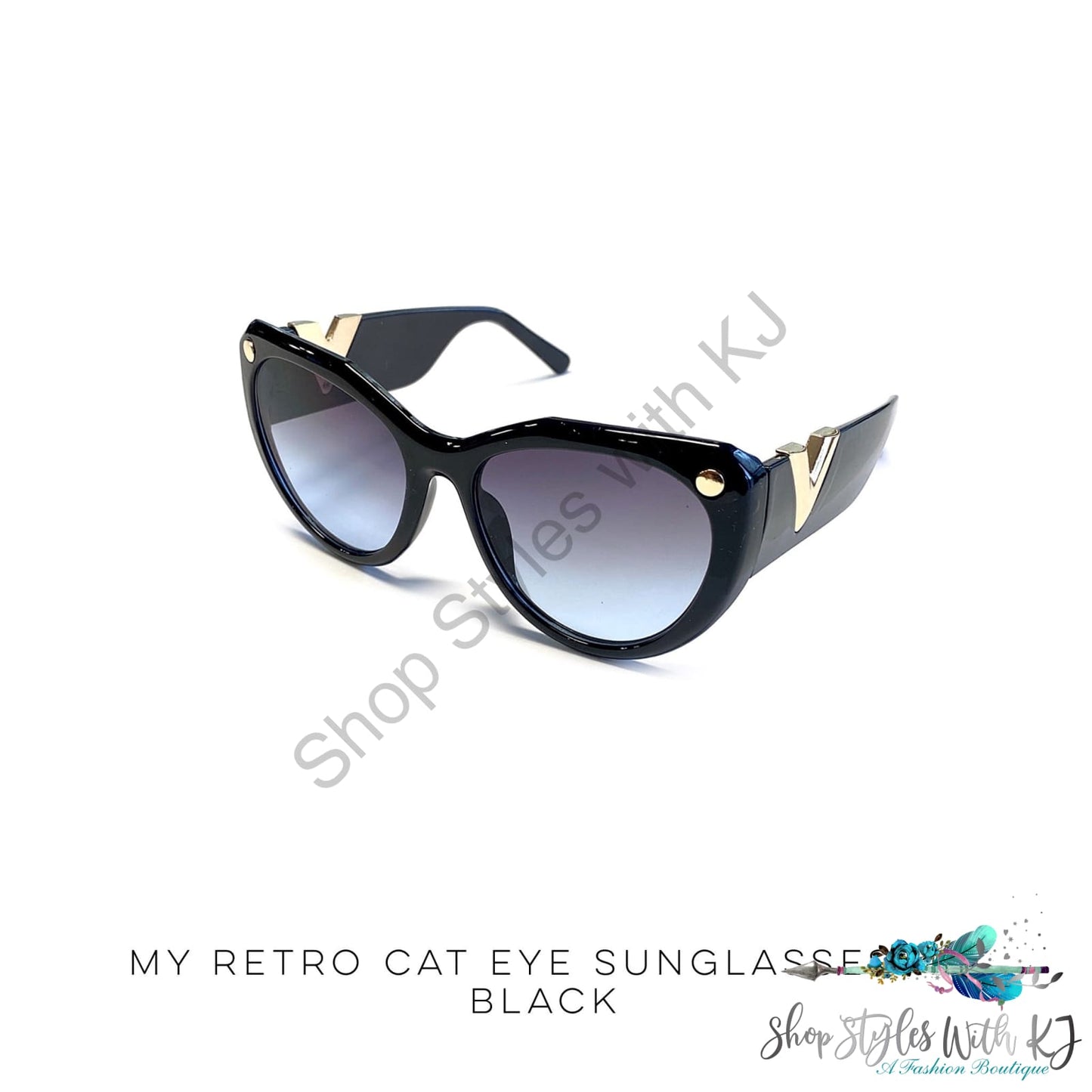 My Retro Cat Eye Sunglasses In Black