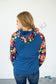 Navy Floral Dot Womens Double Hoodie