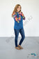 Navy Floral Dot Womens Double Hoodie