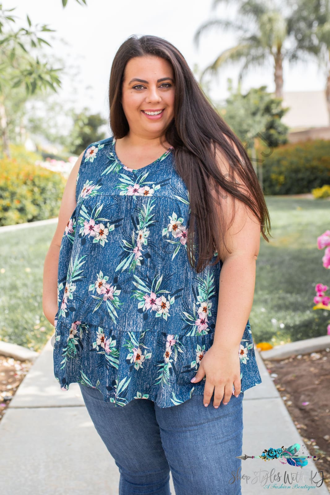 Ocean Eyes Ruffled Tank Summer Sendoff