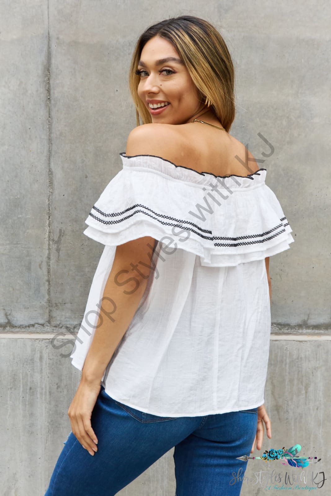 Off The Shoulder Ruffle Blouse Shirts & Tops