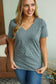In Stock Olivia Tee - Charcoal Tops