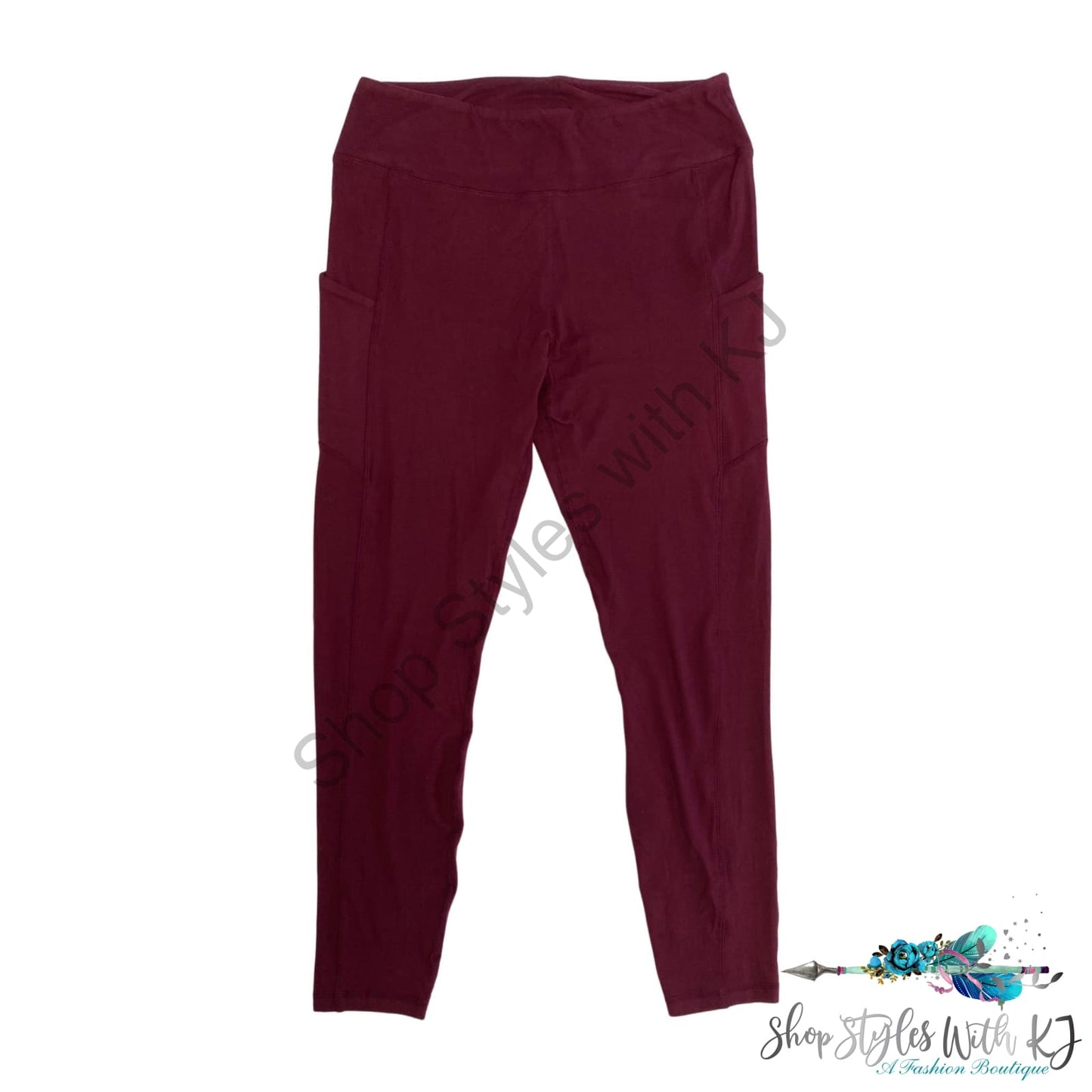 On The Go Leggings In Burgundy Rae Mode