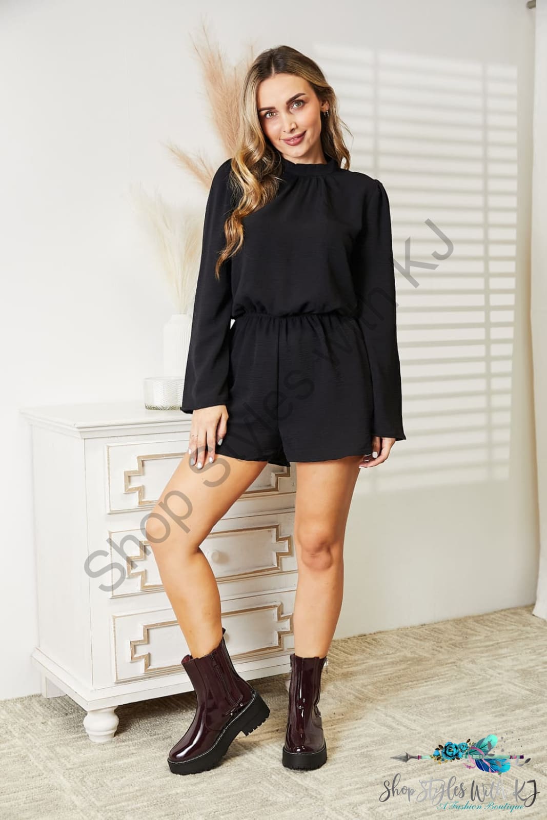 Culture Code Full Size Open Back Romper With Pockets