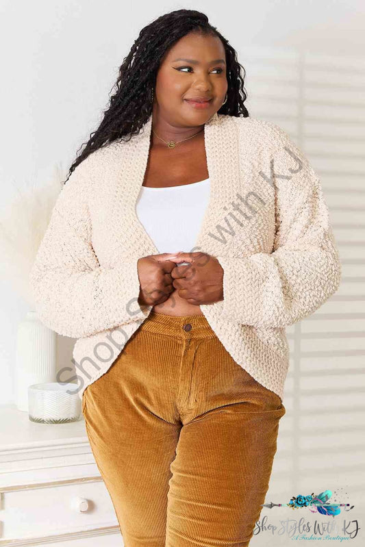 Open Front Long Sleeve Cardigan Cream / S Sweaters & Cardigans