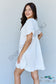 Ninexis Out Of Time Full Size Ruffle Hem Dress With Drawstring Waistband In White