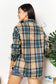 Double Take Plaid Curved Hem Shirt Jacket With Breast Pockets Coats & Jackets