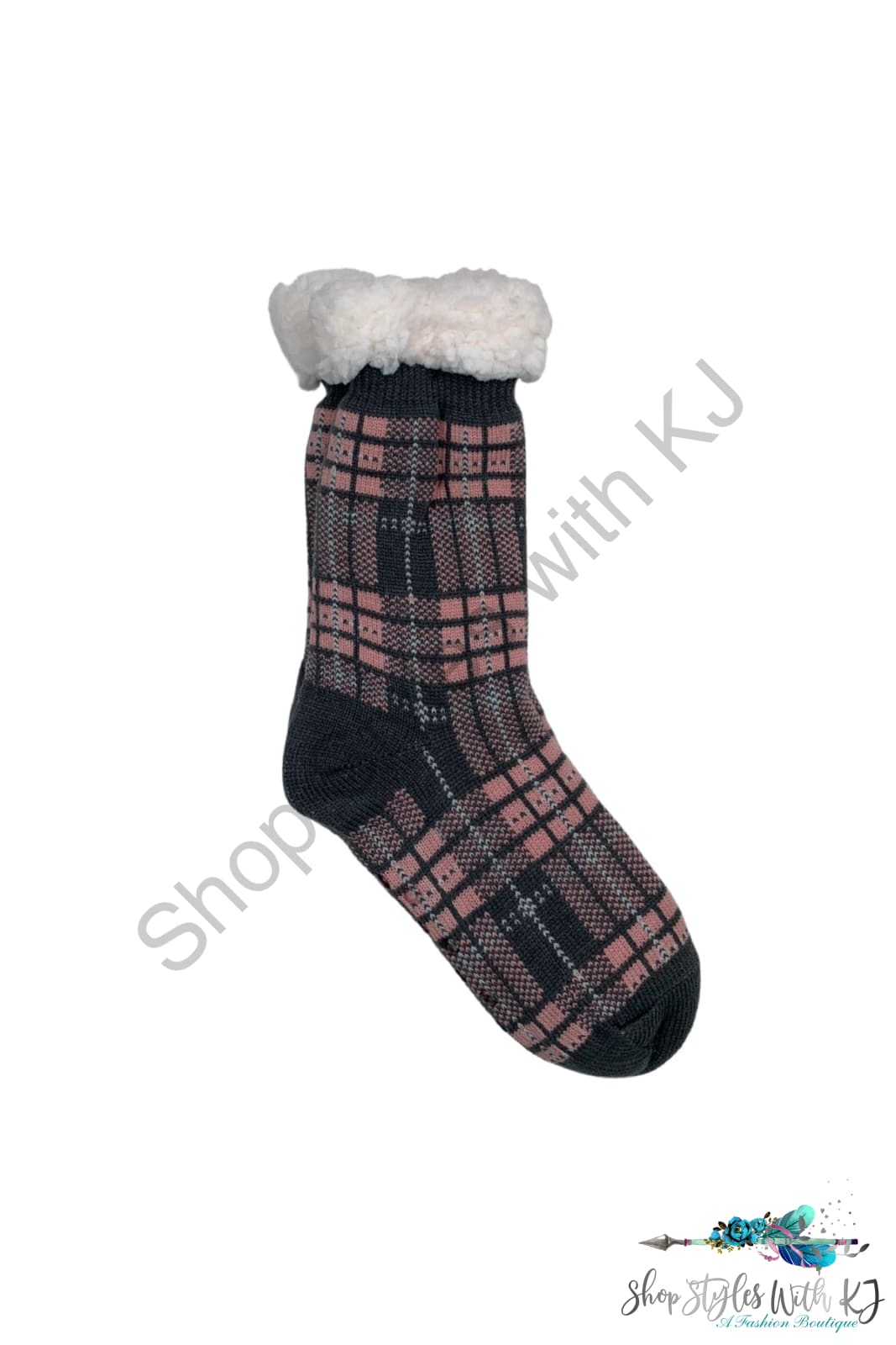 Plaid Fleece Lined Socks Gifts