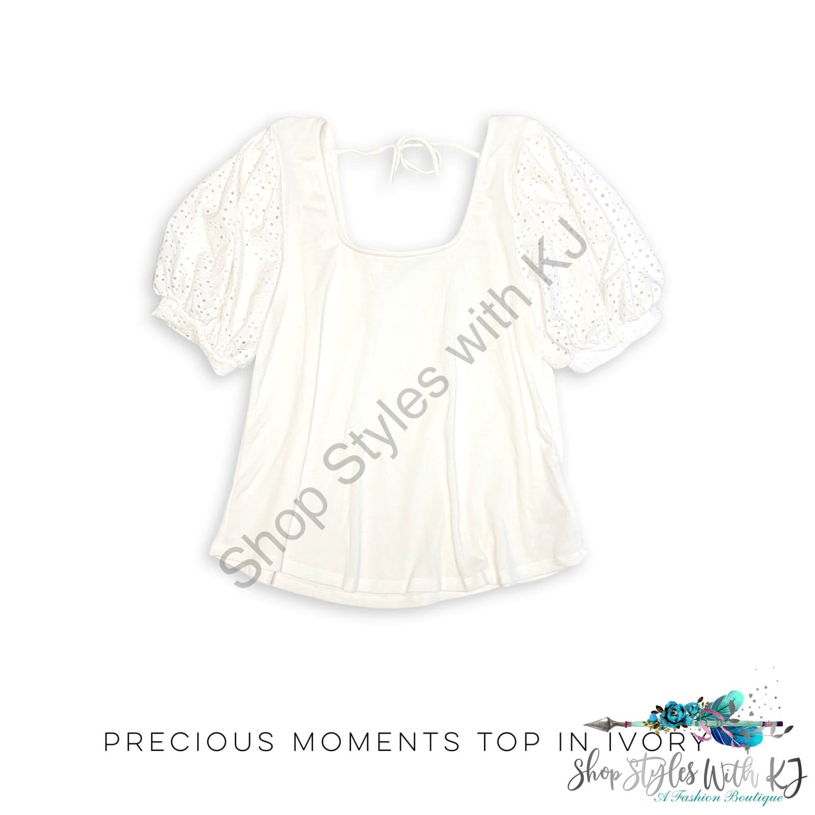 Precious Moments Top In Ivory Emerald