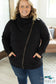In Stock Quinn Zipup Cowl - Black Sweatshirt