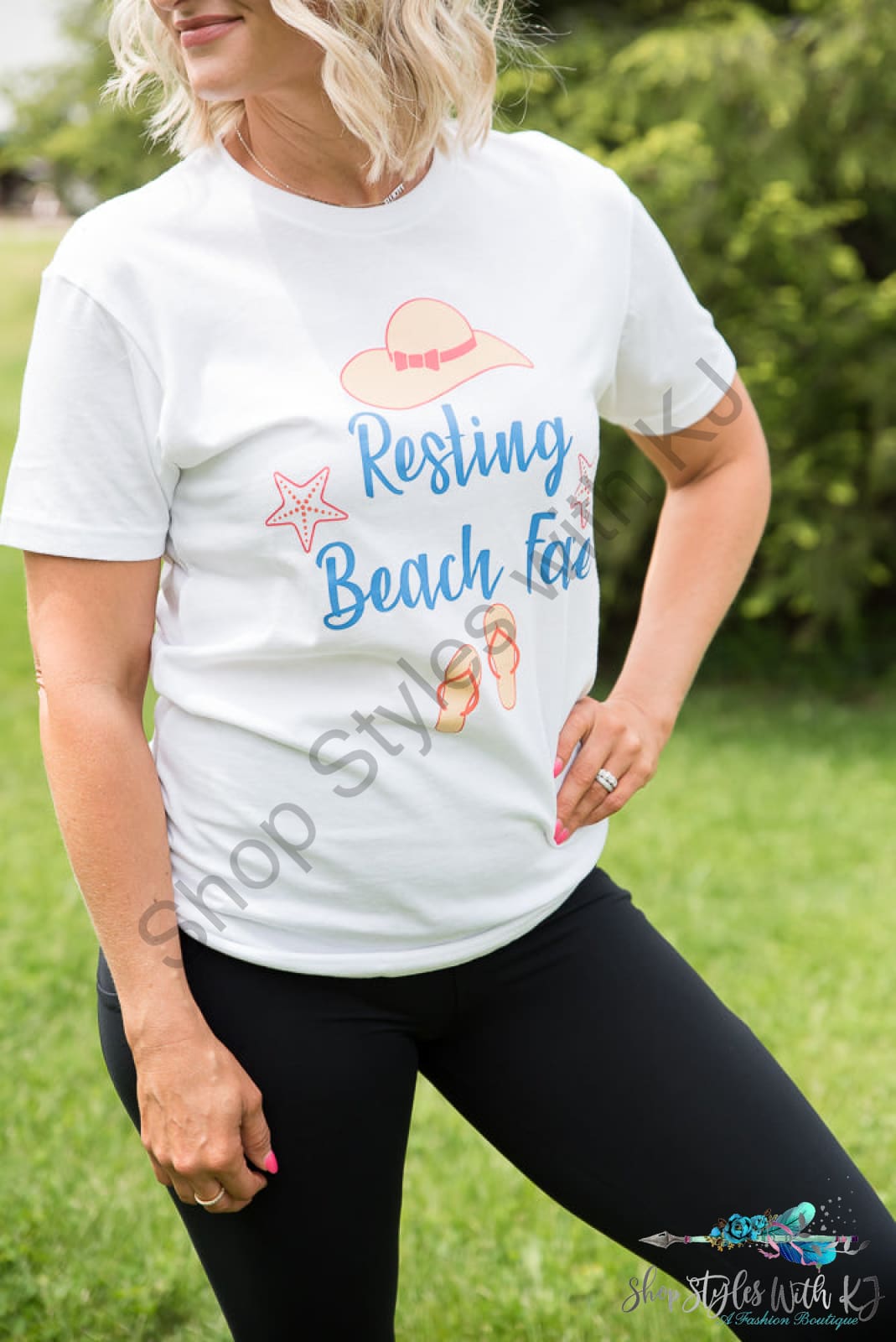 Resting Beach Face Graphic Tee Bt