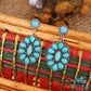 Retro Turquoise Geometric Dangle Earrings & Drop