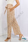 Heimish Right Angle Full Size Geometric Printed Pants In Tan