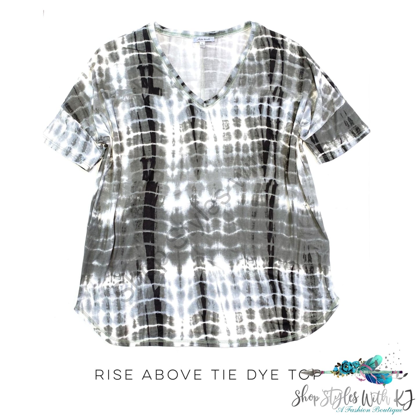 Rise Above Tie Dye Top White Birch