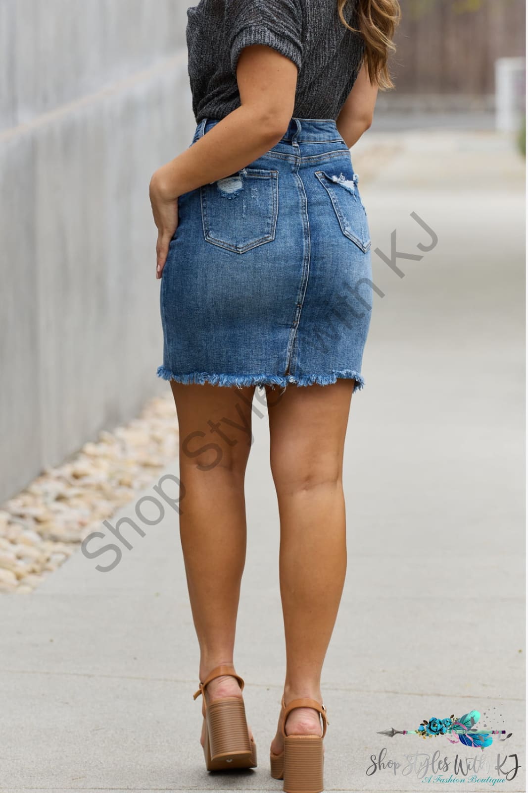 Risen Amelia Full Size Denim Mini Skirt