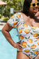Marina West Swim Salty Air Puff Sleeve One-Piece In Citrus Orange Swimwear