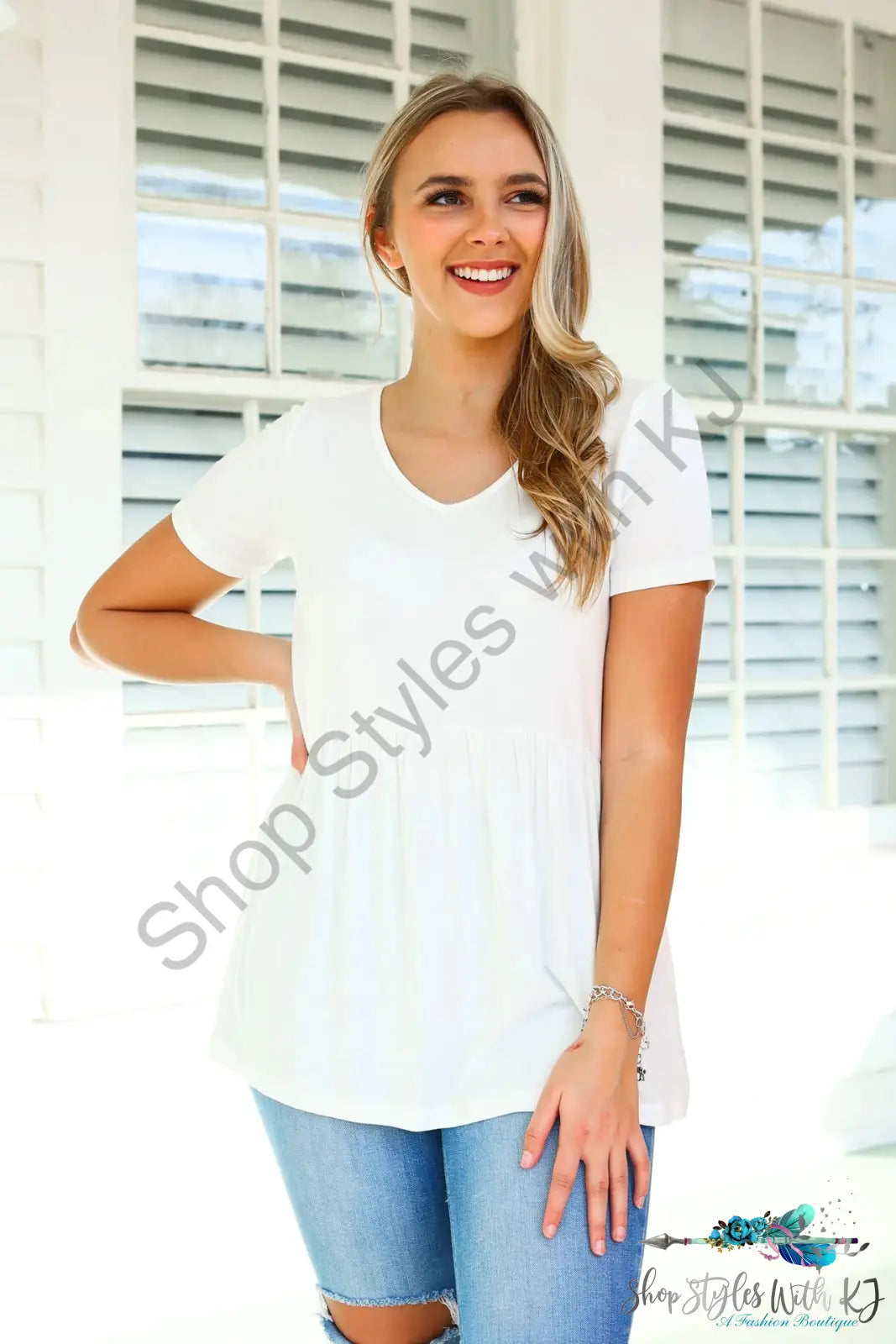 Sarah Ruffle Top - Ivory Shirts & Tops