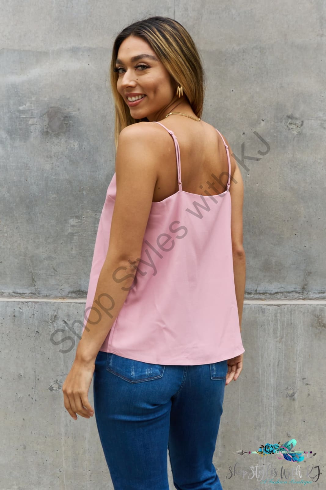 Sweet Lovely By Jen Full Size Scalloped Cami In Rosewood