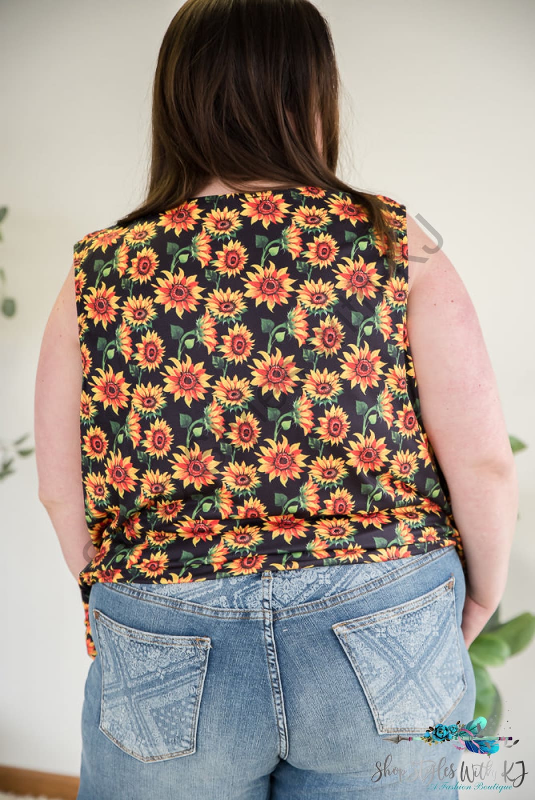 Seeking Sunflowers Lace Tank Yfw