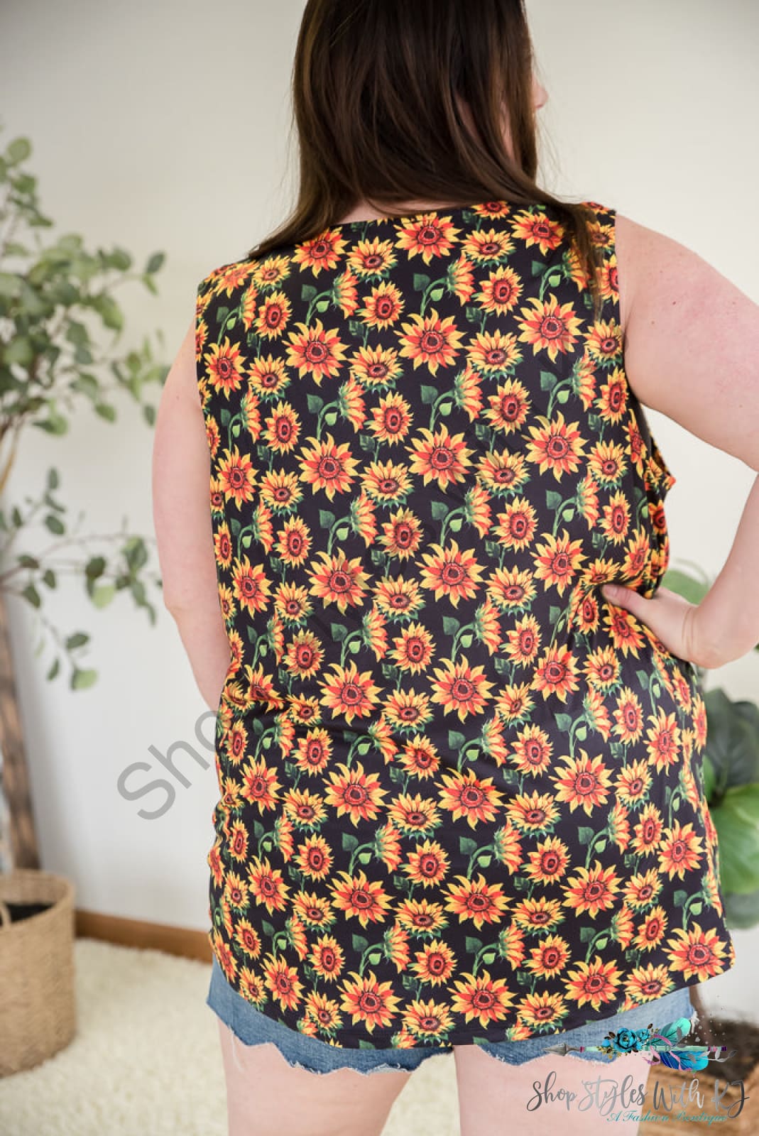 Seeking Sunflowers Lace Tank Yfw