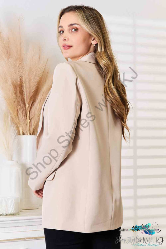 Double Take Shawl Collar Long Sleeve Blazer