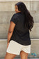 Shine Bright Center Mesh Sequin Top In Black/Mauve Shirts & Tops