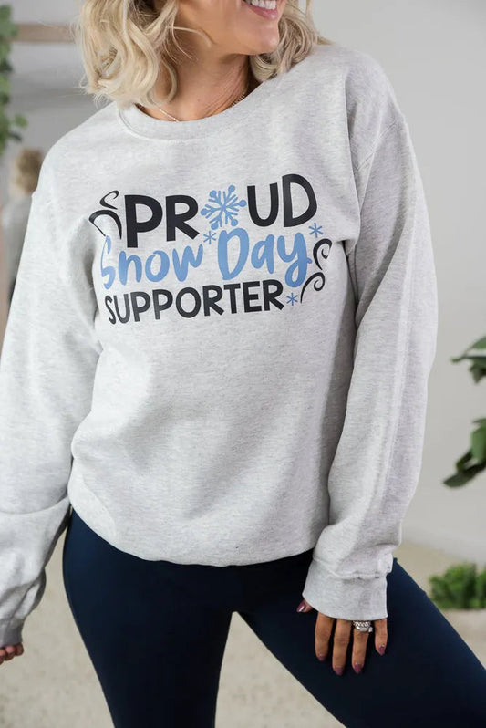 Snow Day Supporter Crewneck Graphic Sweatshirt