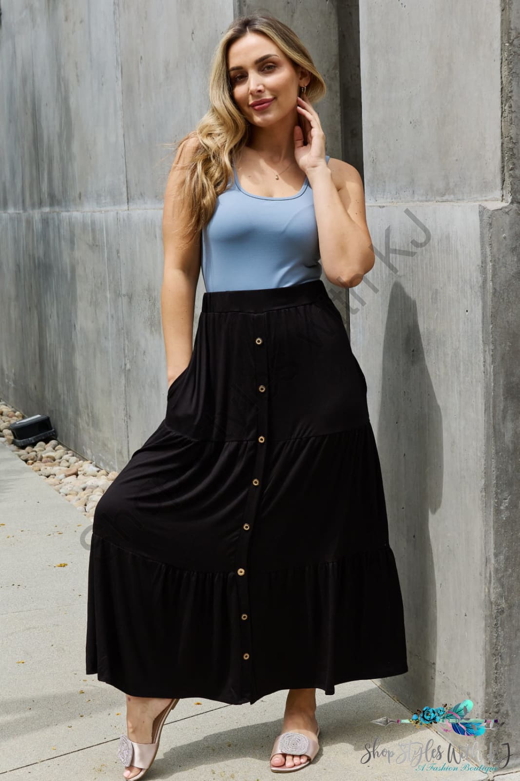 So Easy Solid Maxi Skirt Skirts