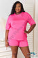 Basic Bae Full Size Soft Rayon Half Sleeve Top And Shorts Set Lounge