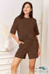 Basic Bae Full Size Soft Rayon Half Sleeve Top And Shorts Set Lounge