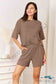 Basic Bae Full Size Soft Rayon Half Sleeve Top And Shorts Set Taupe / S Lounge