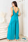 Double Take Full Size Soft Rayon Spaghetti Strap Tied Wide Leg Jumpsuit Jumpsuits & Rompers