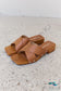 Step Into Summer Criss Cross Wooden Clog Mule In Brown Shoes