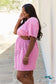 Heyson Summer Field Full Size Cutout T-Shirt Dress In Carnation Pink