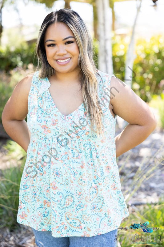 Summer Paisley Sleeveless Top Springintospring