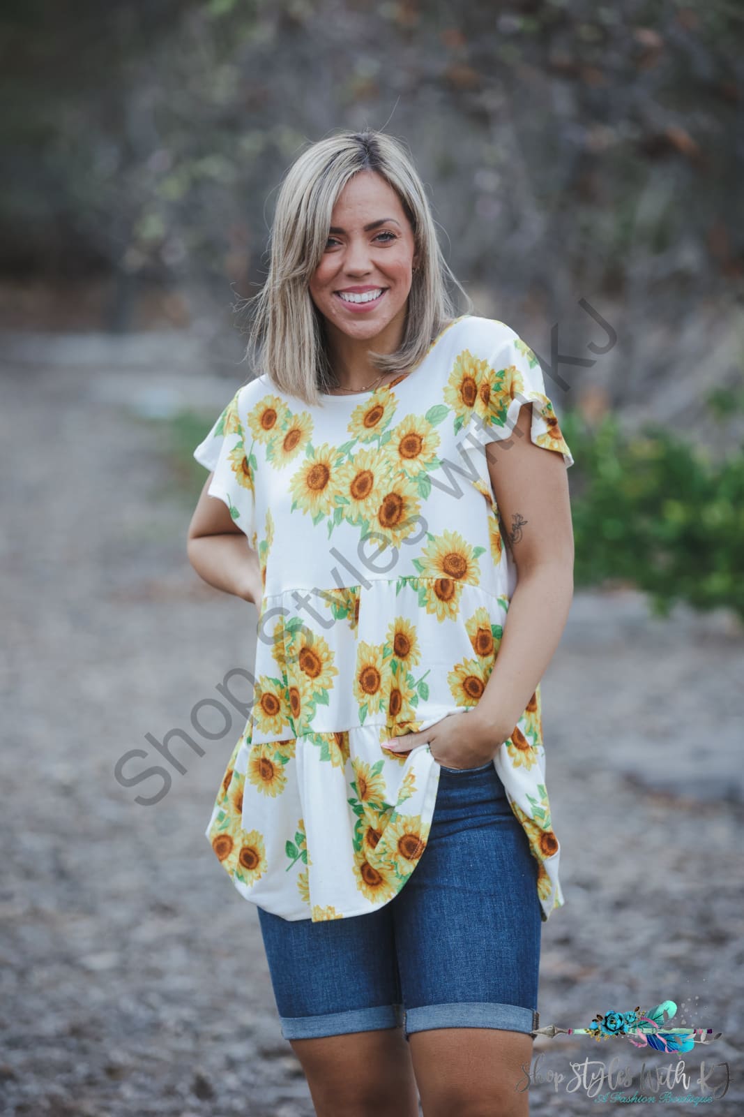 Sunflower Fields Tiered Tunic Springintospring