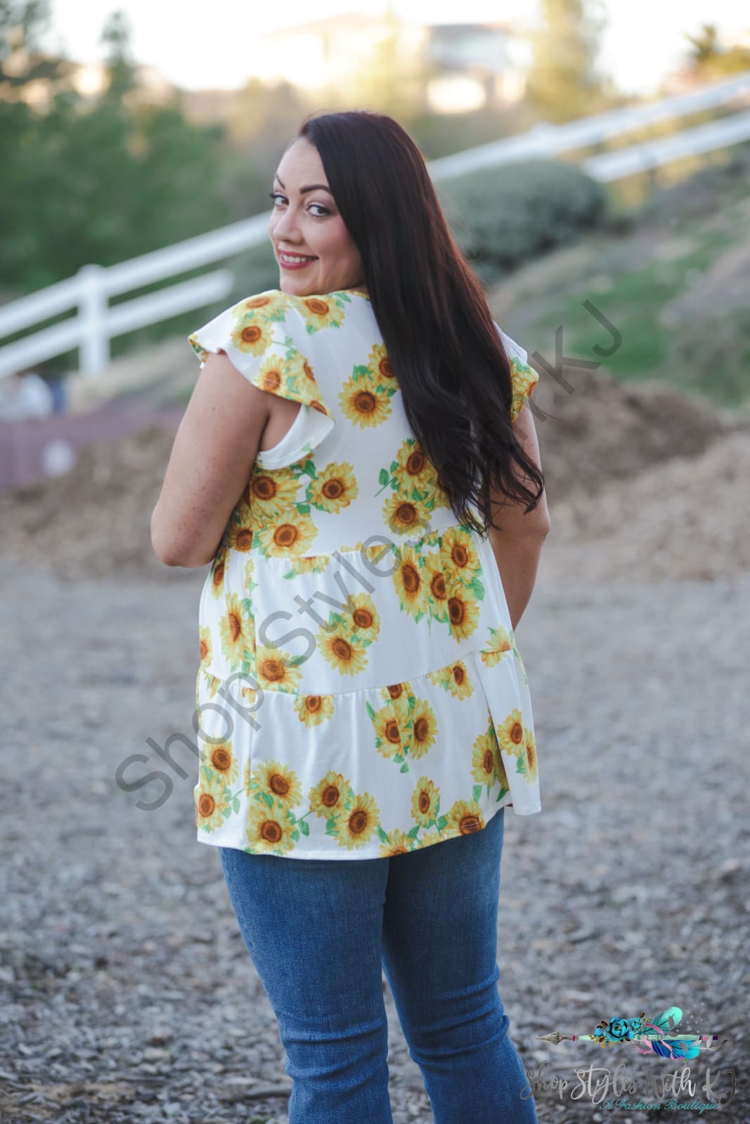 Sunflower Fields Tiered Tunic Springintospring