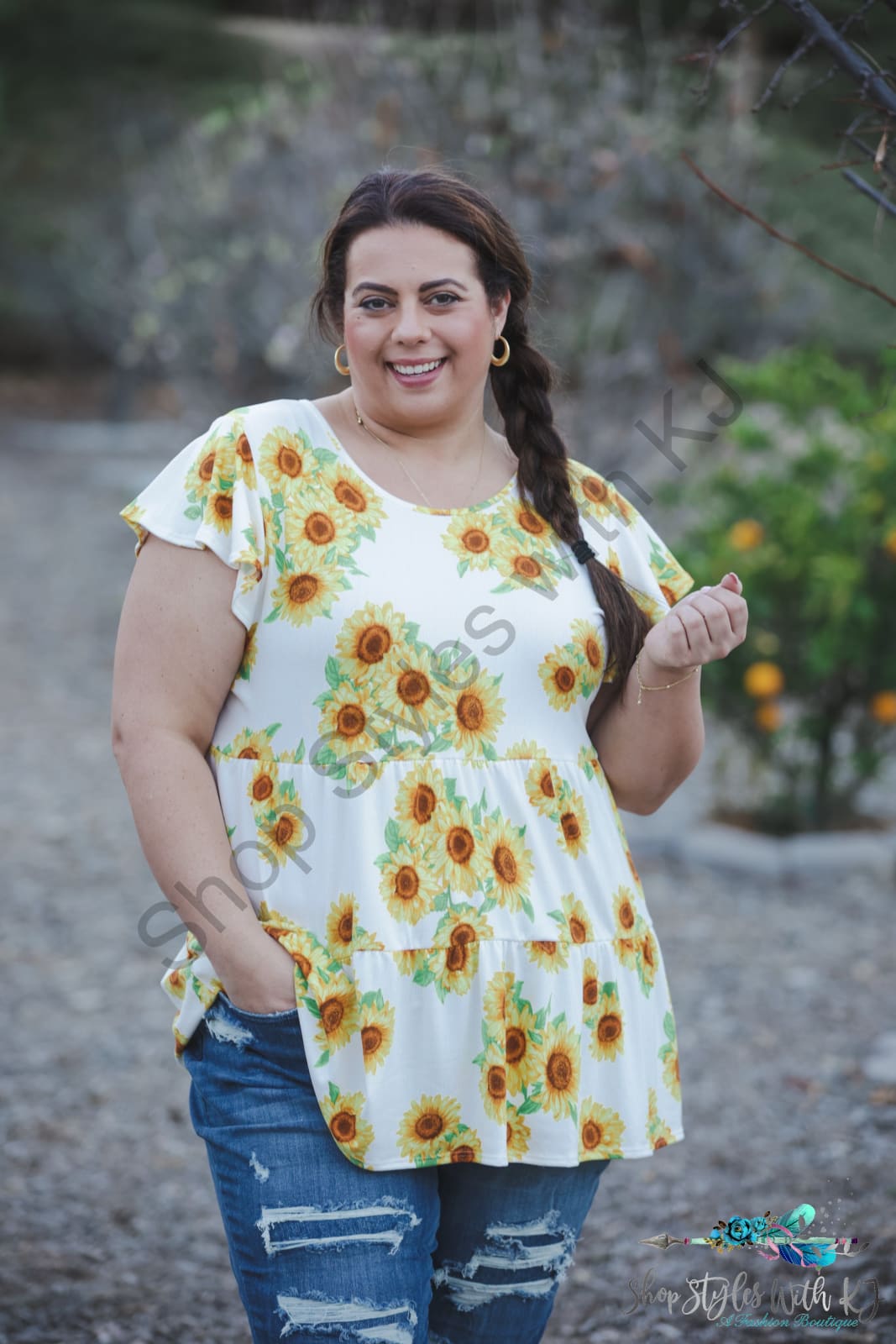 Sunflower Fields Tiered Tunic Springintospring