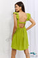 Culture Code Sunny Days Full Size Empire Line Ruffle Sleeve Dress In Lime