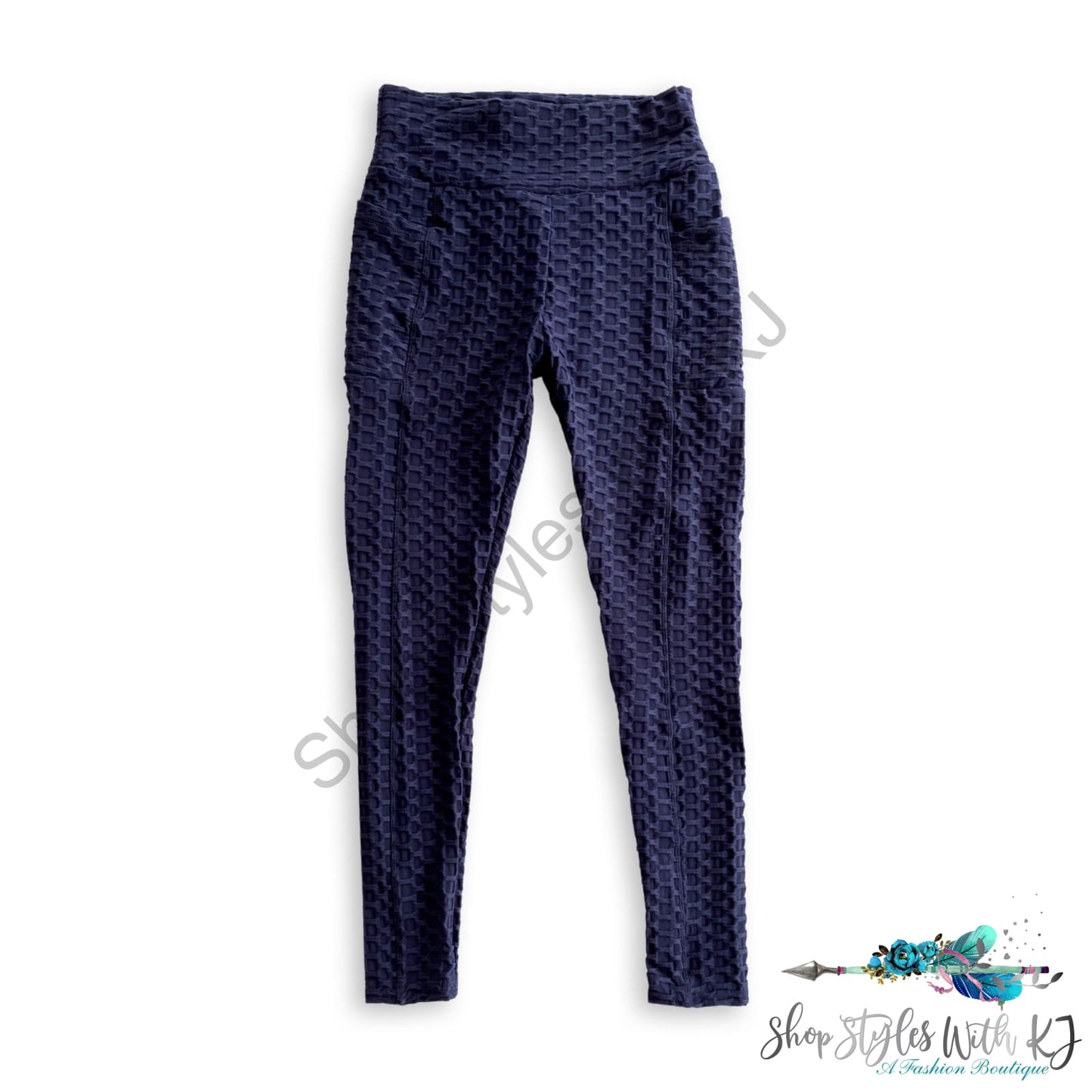 Take It Easy Tik-Tok Pocket Leggings In Navy White Birch