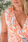 The Orange Swirl Sleeveless Top White Birch