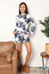 Double Take Tie-Dye Round Neck Top And Shorts Lounge Set