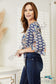 Double Take Tie Hem V-Neck Three-Quarter Sleeve Blouse