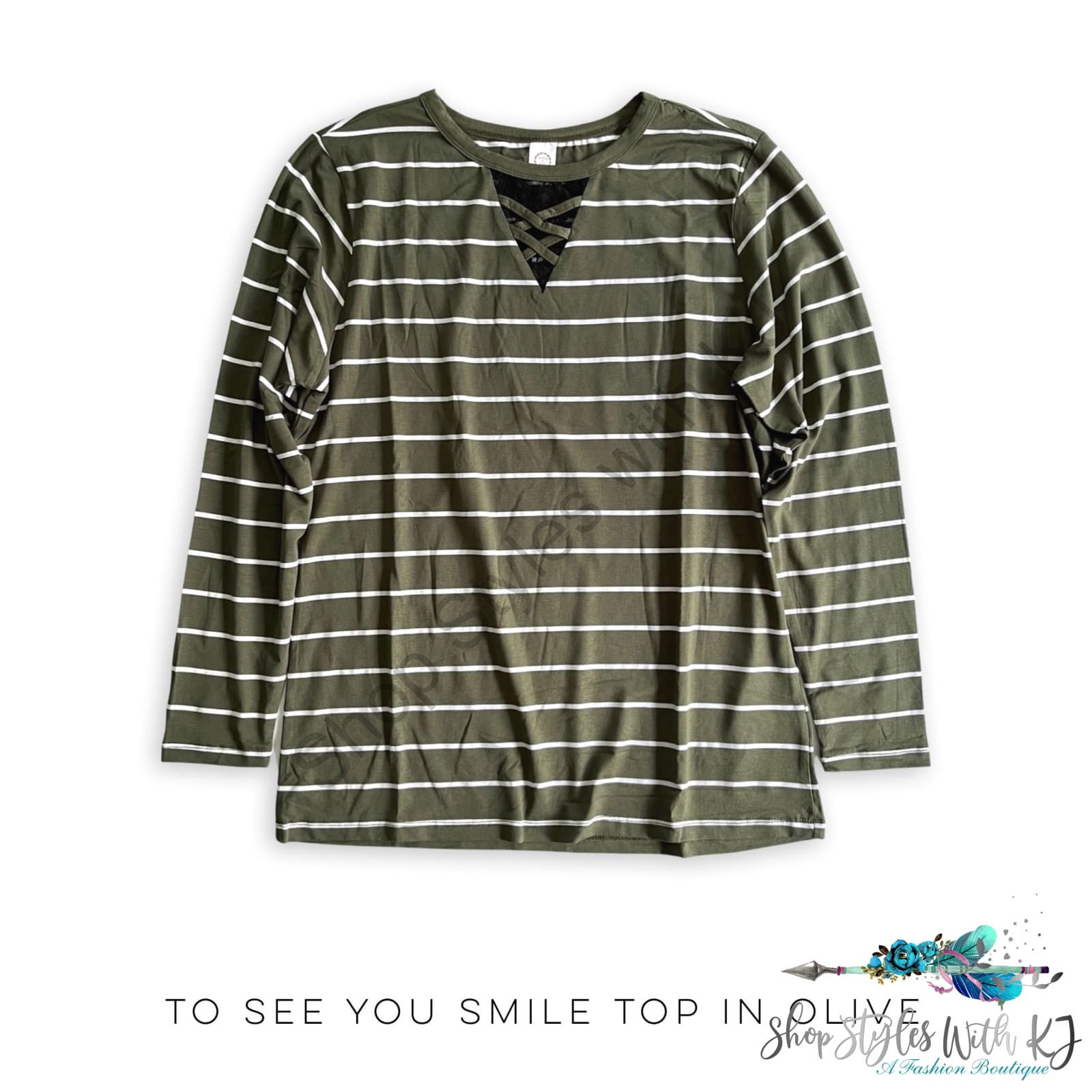 To See You Smile Top In Olive Yfw