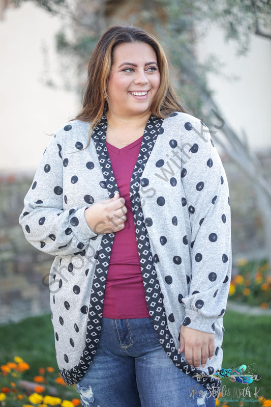 Too Dot To Handle Hacci Cardigan Lastcall